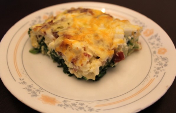 Bacon and Spinach Crustless Quiche