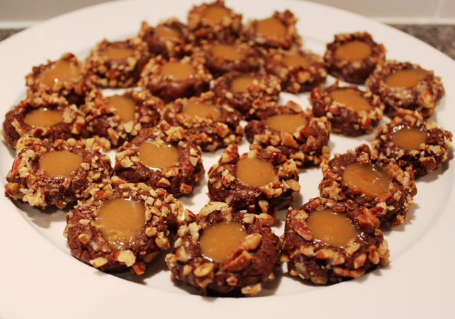 Caramel Chocolate Thumbprint Cookies