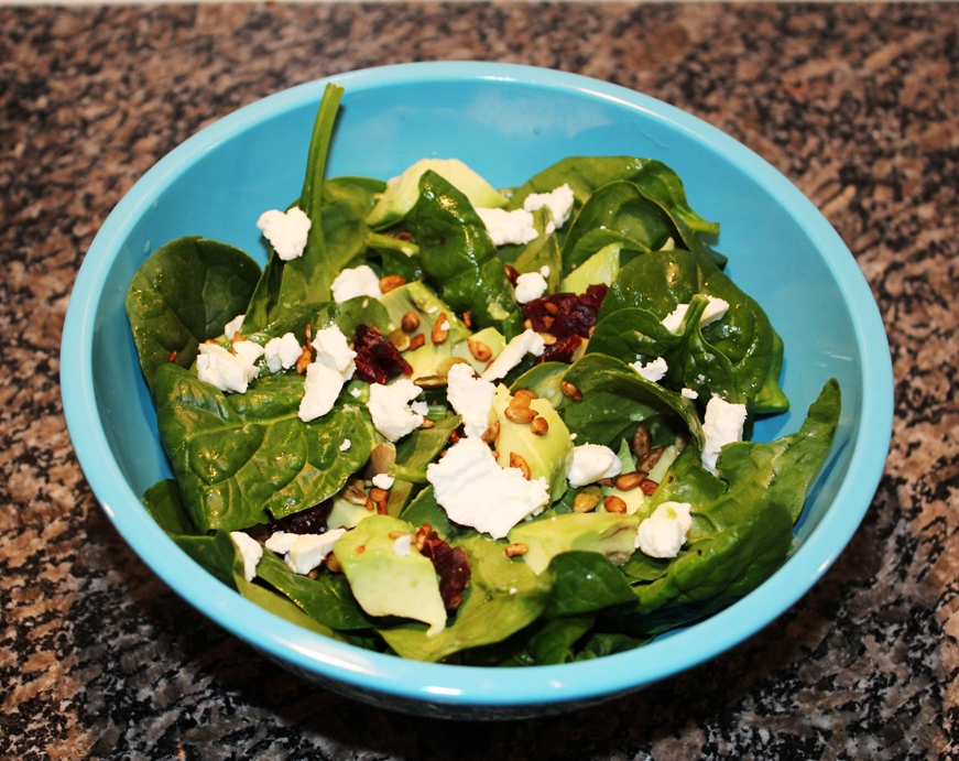 Cranberry Goat Cheese Spinach Salad